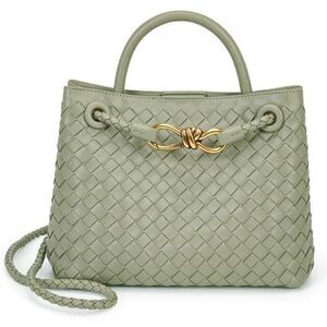 Elegant Green Woven Handbag